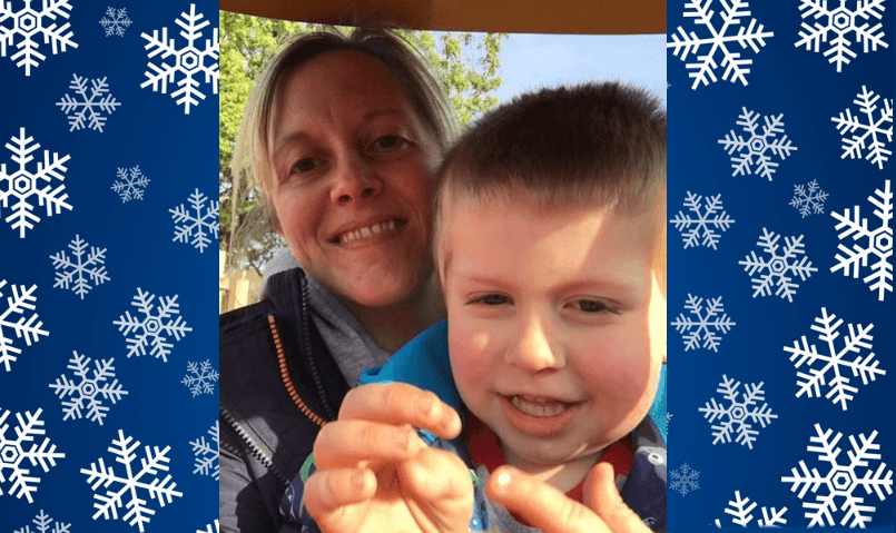 Charmian and young son Angus pose for a selfie